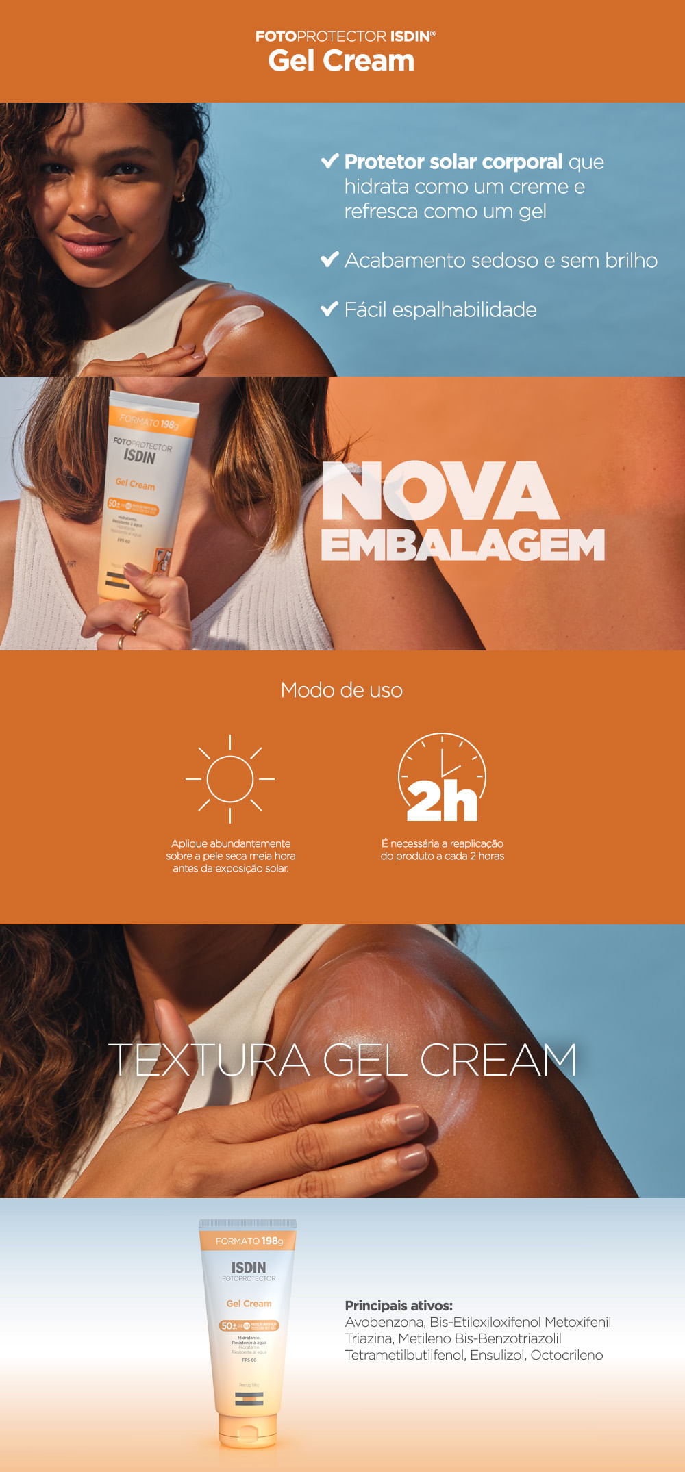 protetor solar corporal isdin - gel cream fps 50+